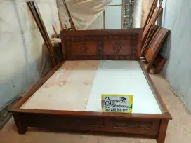 Tempat tidur minimalis full kayu jati