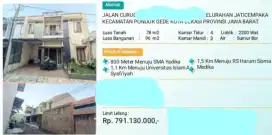 Dijual Rumah Curug Jati Cempaka Pondok Gede Bekasi