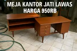 Meja Kantor Jati Lawasan Bekas - Harga Rp. 950.000 (Nego) + Free Ongki