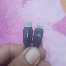 Kabel data fast charging 20W. USAMS Type C to lightning. Panjang 1.2m