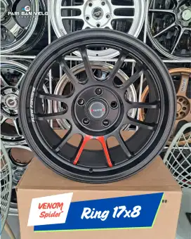 Lenso Venom Spider Ring 17 lebar 8 
pcd. 5x114.3 et.35 Black Doff