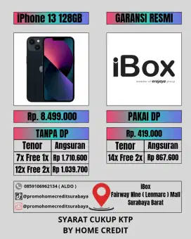 Kredit iPhone 13 128GB Garansi iBox