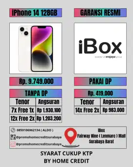 Kredit iPhone 14 128GB Garansi iBox