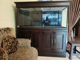 Aquarium kabinet kayu jati