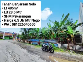 Jual Tanah Siap Bangun Area Premium Banjarsari Solo, Hook 2 Muka