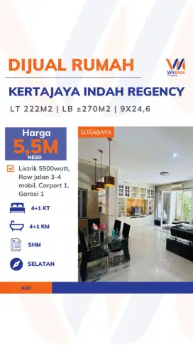 DIJUAL Rumah Kertajaya Indah – Jalan Lebar, Hadap Selatan, SHM