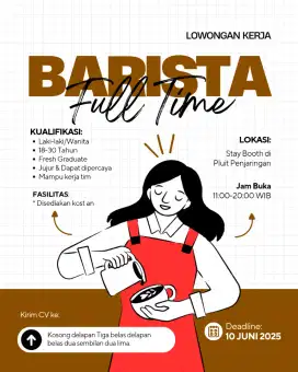 Loker Barista fulltime