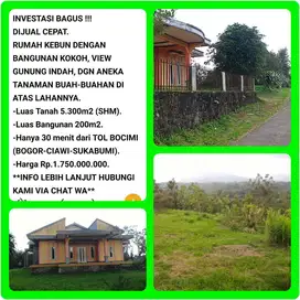 Villa murah bagus view gunung indah dgn kebun buah 30 menit dr tol