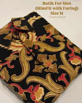Batik Slim Fit Lengan Panjang for Men with Furing (Size M)