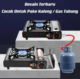 Kompor gas portable 2in1 alat masak SNI tungku anti karat camping