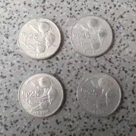 UANG KOIN LOGAM 25 RUPIAH EDISI BUAH PALA 1991/1994 (COLLECTOR ONLY)