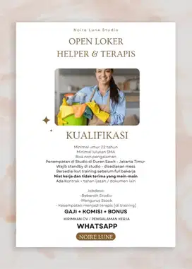 Lowongan Loker Helper Office Girl Salon Pondok Kopi Jakarta Timur