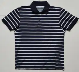Polo Shirt  Uniqlo  Strip Biru Navy Original Second Preloved