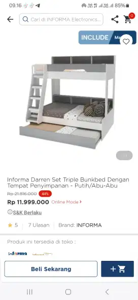 Informa darren set triple bunkbed