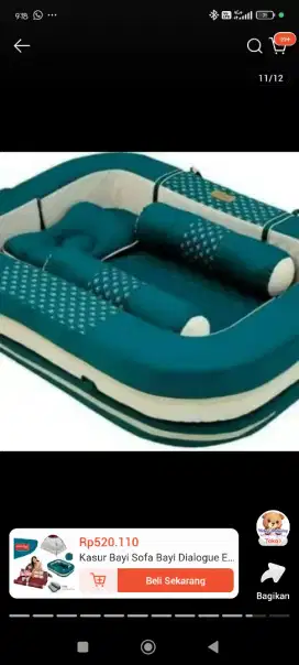Jual kasur bayi/sofa baby dialogue crown warna hijau