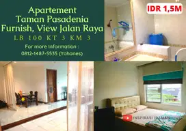 Apartement Taman Pasadenia 2+1BR Tower B luas 100mtr furnis