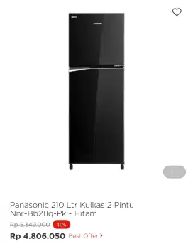 KULKAS PANASONIC 2PINTU NR-BB211Q-PK