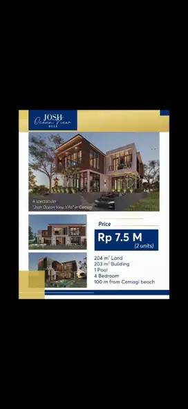 Villa near Cemagi beach