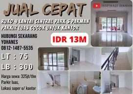 Ruko 4 Lantai Central Park S Parman Parkir Luas Cocok Untuk Kantor