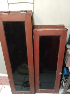 Bismillah, Jual Cepat Daun Jendela bahan kayu kamper oven kaca Riben