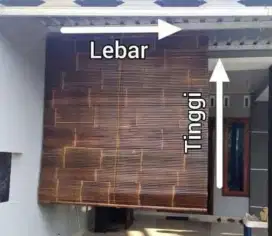 Jual krey tirai bambu Wulung hitam plituran kinclong plus tambang