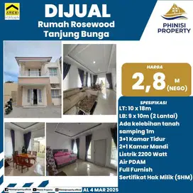 DIJUAL RUMAH DI TANJUNG BUNGA PERUMAHAN ROSEWOOD