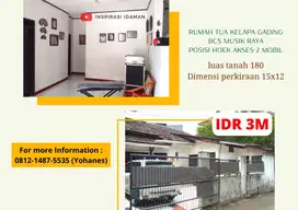 Rumah tua kelapa gading BCS MUSIK RAYA hoek akses 2 mobil