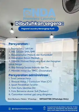 Lowongan Pegawai Laundry Berpengalaman