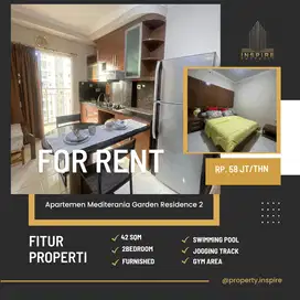 Sewa Apartemen Medit2 2br furnish strategis view pool jakarta barat