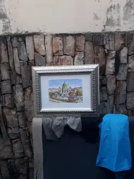Antik lukisan eropa museum seni Wina Austria lapis kaca bingkai ukir