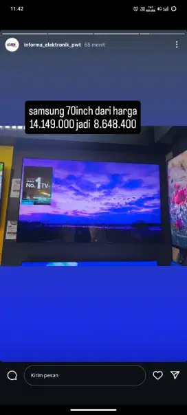 SAMSUNG SMART 70 INCH CASH/CICILAN