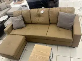 PROMO CUCI GUDANG !!! SELMA SOFA MODULAR TASYI SUDUT FABRIC - COKELAT
