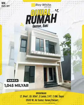 Dijual Rumah 2 Lantai Siap Huni Cluster Elite Di Gentan