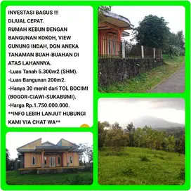 Rumah kebun villa view indah investasi untung 30 mnt dr tol Bogor-skmi