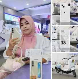 Hp Oppo dan Samsung bisa kredit dan ada juga sepedah listrik