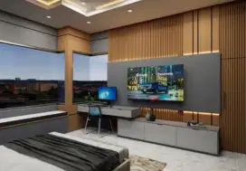 interior desain kitchen set kamar set wardrobe lemari backdrop tv