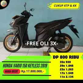 KREDIT DP 800RIBU HONDA VARIO 150 KEYLESS TAHUN 2019 FREE SERVIS