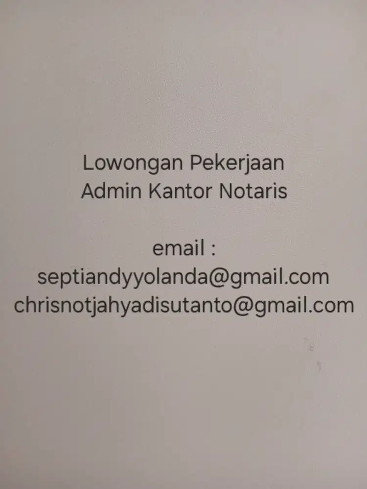 Lowongan kerja kantor notaris