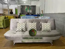 SOFABED PILLOWTOP KAKI STAINLEES MULTIFUNGSI