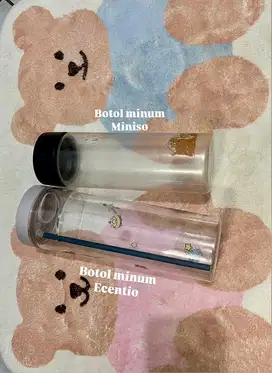 Botol minum anti tumpah anti bocor (bundle 2 items) Ecentio & Miniso
