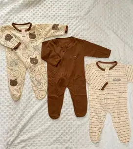 Prelove 3 pcs sleepsuit bayi baru lahir