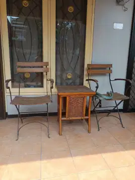 kursi besi + meja second
