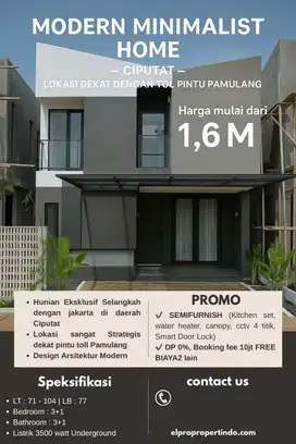 Rumah Dijual daerah Ciputat dengan lokasi Strategis pintu tol Pamulang
