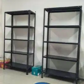 Rak besi hitam siku 5 susun