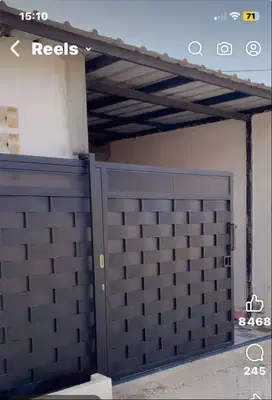 pagar rumah model anyam warna hitam aesthetic murah survei gratis