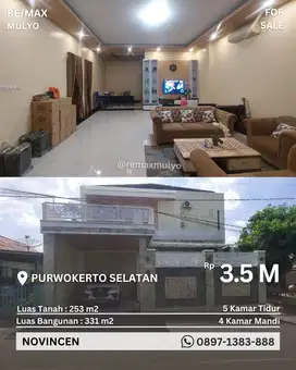 Dijual Rumah Mewah 2 Lantai Area Purwokerto Selatan
