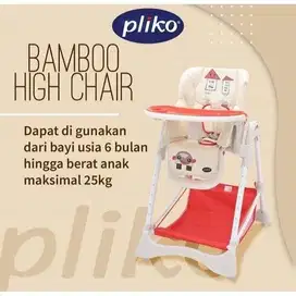 SECOND - Pliko High Chair PK 563 Bamboo - Kursi Makan Bayi