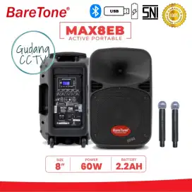 Speaker Portable Karaoke Baretone MAX08EB 8 Inch Original