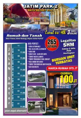 Hunian Mewah harga Murah Depan Jatim Park 2