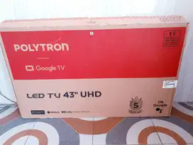 TV LED ANDROID Google TV POLYTRON 43IN UHD 4K DIGITAL MULUSSSS